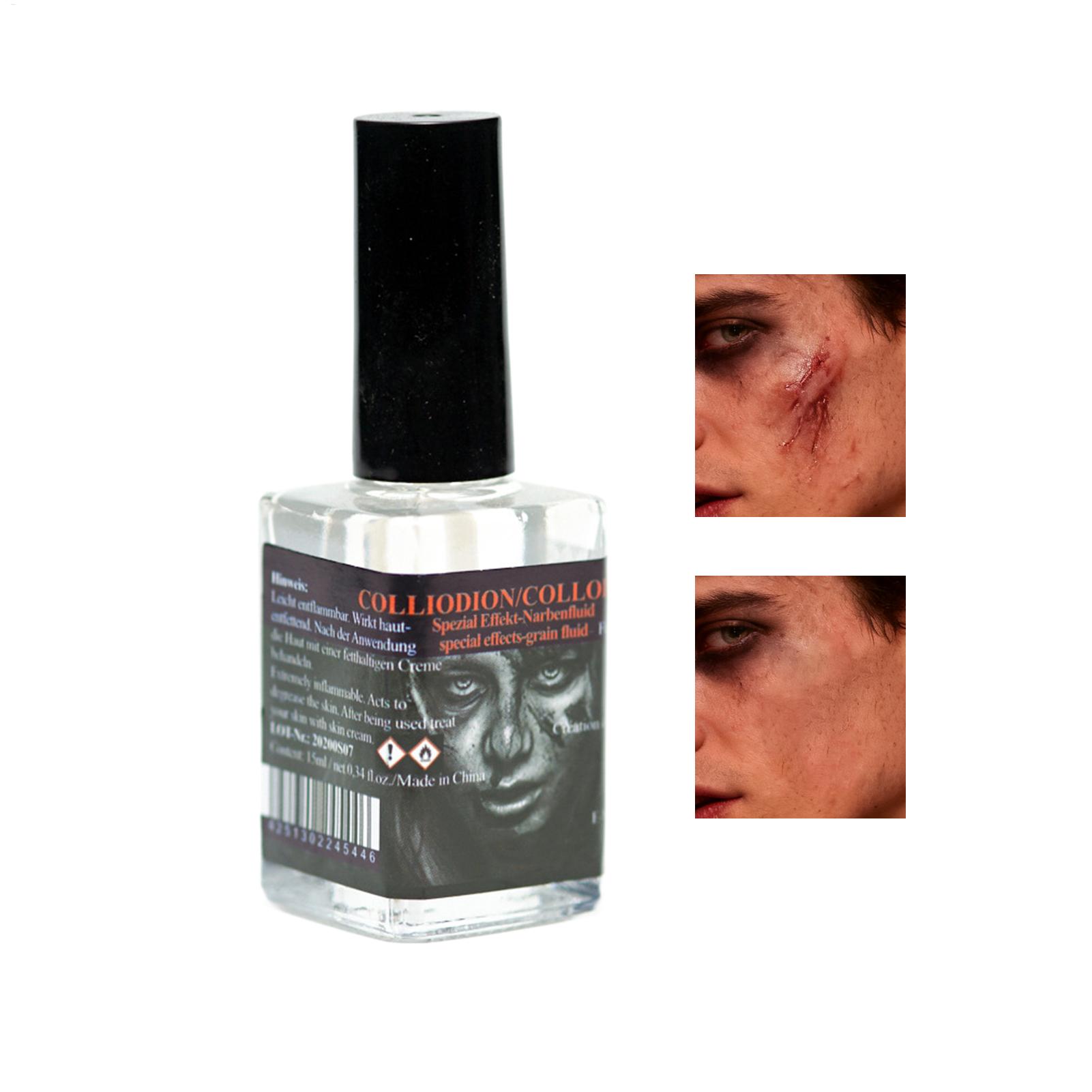 Cosplay Prop Paint - 15ml Narbenflüssigkeit Gesichtsverletzungen Effekt-Farbe mit Pinsel